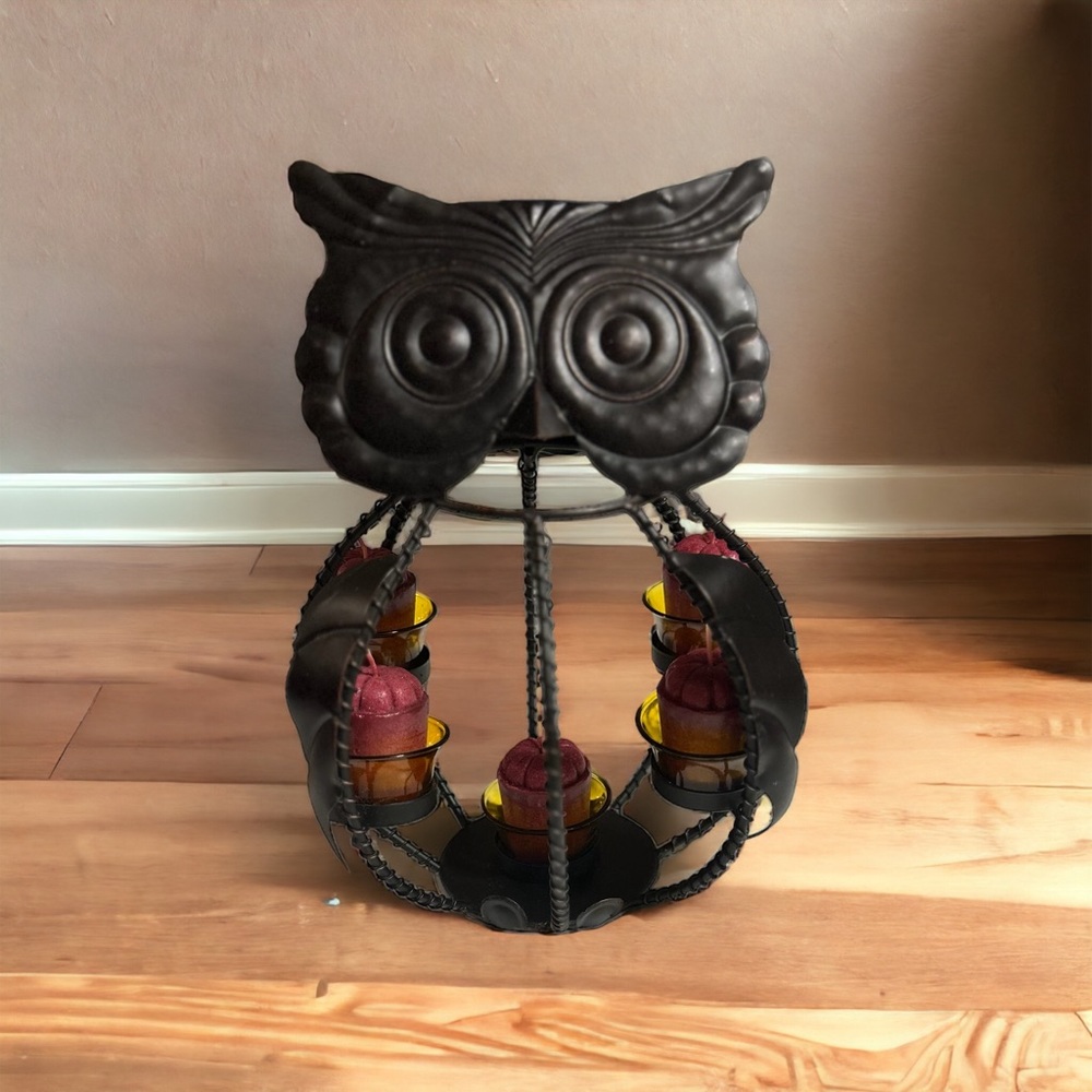 Vintage Owl Tea-light 5 Votive Candle Holder